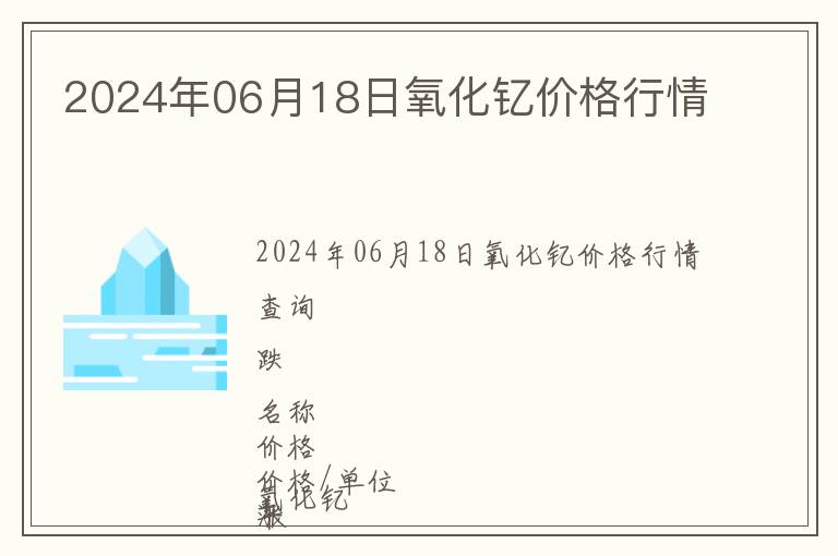 2024年06月18日氧化釔價(jià)格行情