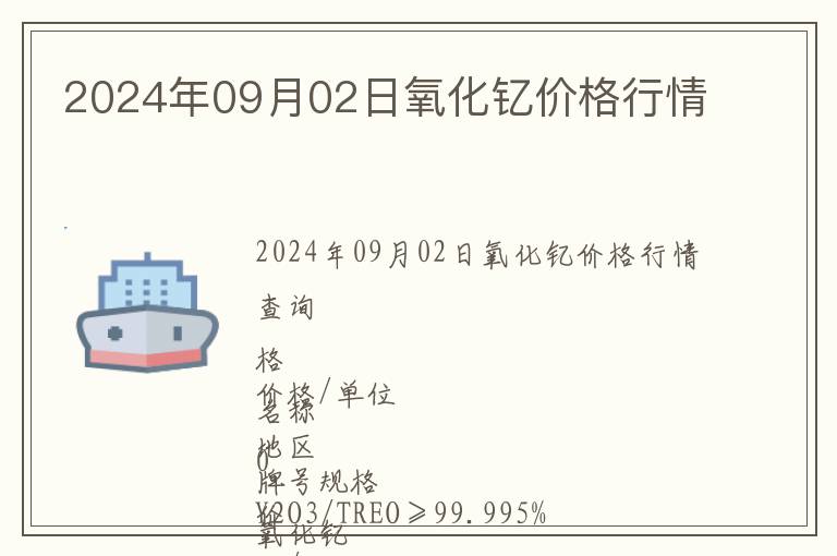 2024年09月02日氧化釔價格行情