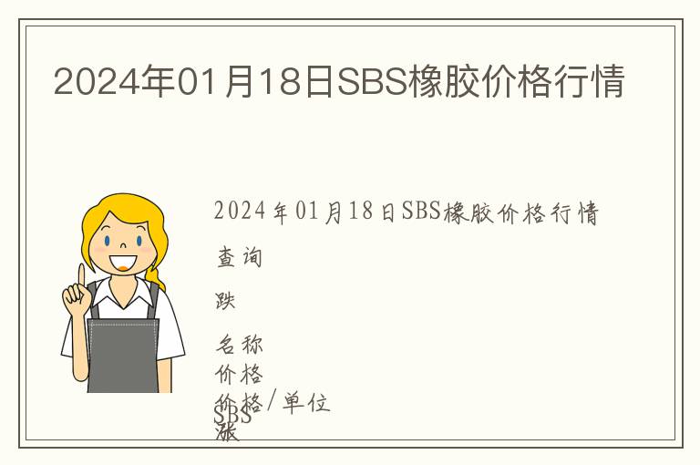 2024年01月18日SBS橡膠價格行情