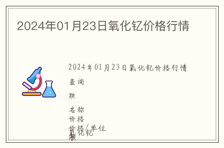 2024年01月23日氧化釔價(jià)格行情