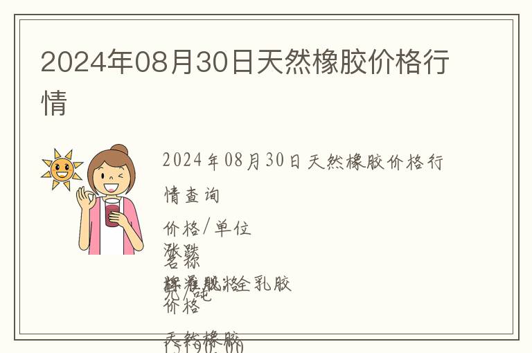 2024年08月30日天然橡膠價(jià)格行情