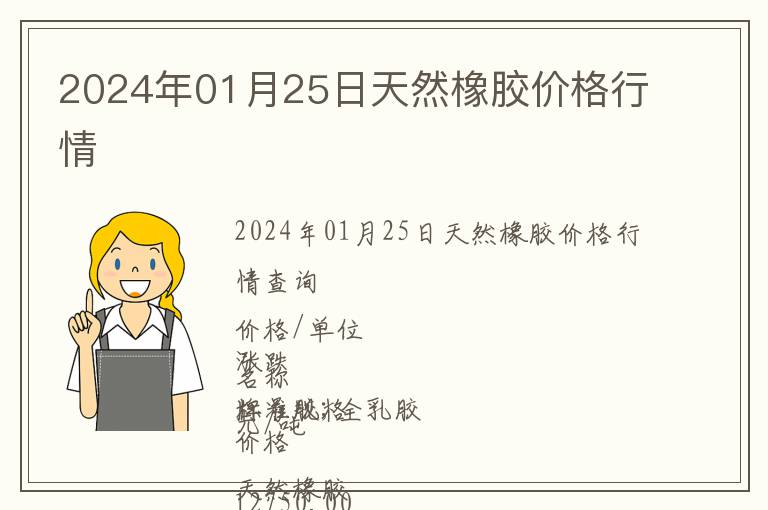 2024年01月25日天然橡膠價格行情