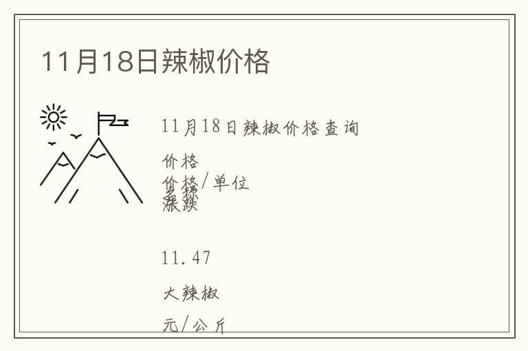 11月18日辣椒價格