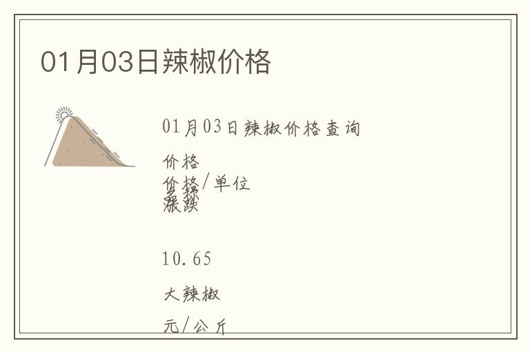 01月03日辣椒價(jià)格