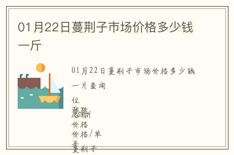 01月22日蔓荊子市場價格多少錢一斤