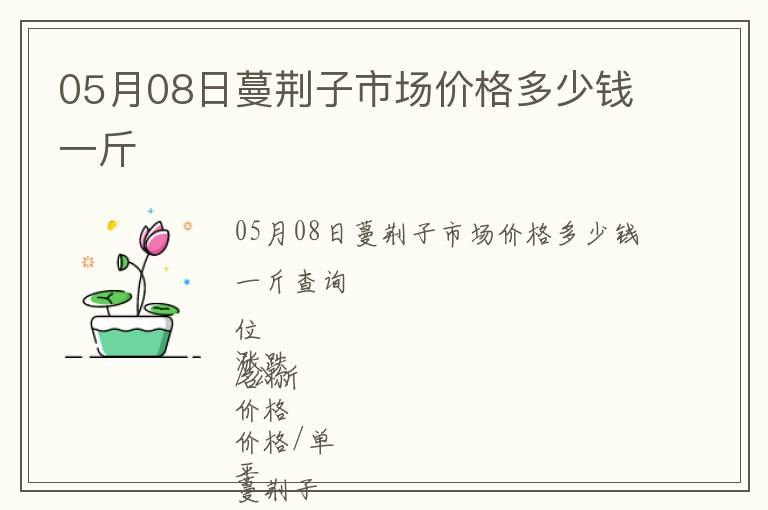 05月08日蔓荊子市場價(jià)格多少錢一斤
