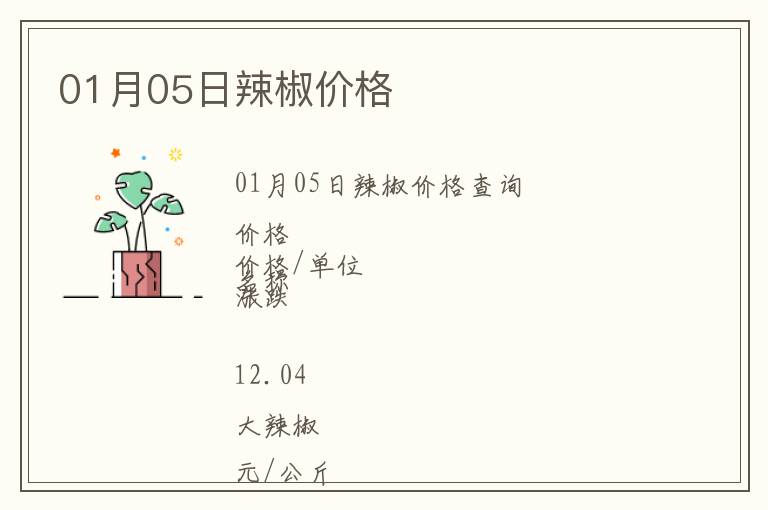 01月05日辣椒價格
