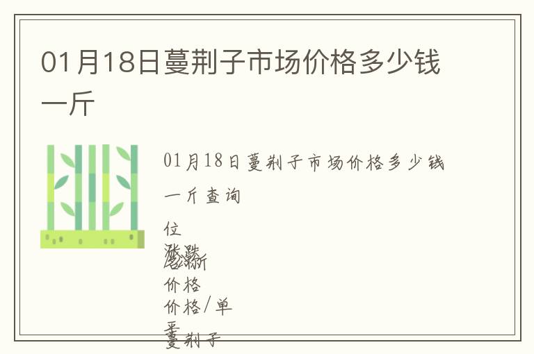 01月18日蔓荊子市場價格多少錢一斤