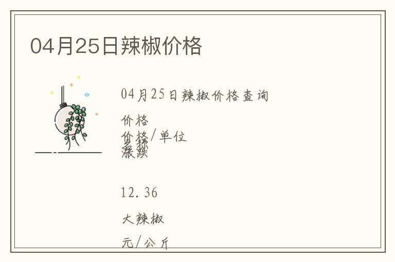 04月25日辣椒價(jià)格