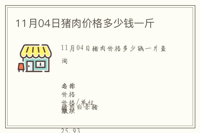 11月04日豬肉價(jià)格多少錢一斤
