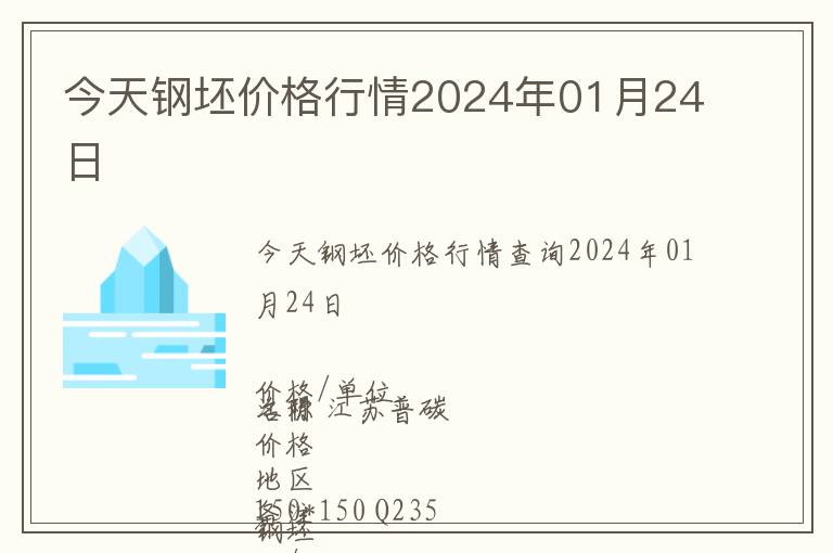 今天鋼坯價格行情2024年01月24日