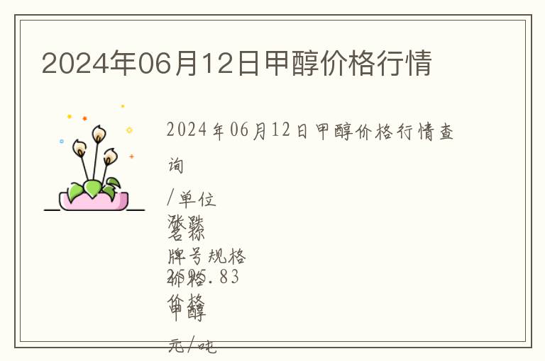 2024年06月12日甲醇價格行情