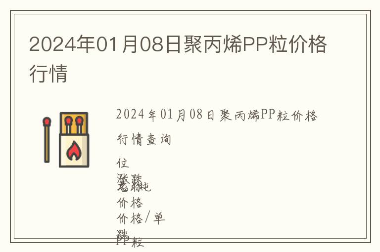 2024年01月08日聚丙烯PP粒價格行情