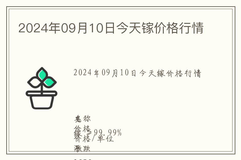 2024年09月10日今天鎵價格行情
