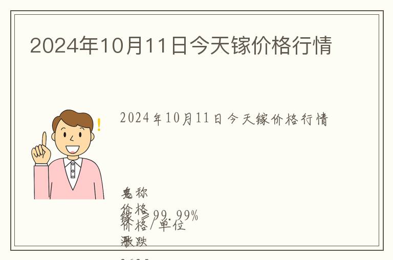 2024年10月11日今天鎵價格行情