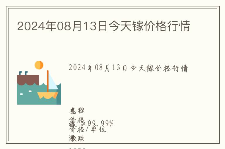 2024年08月13日今天鎵價格行情