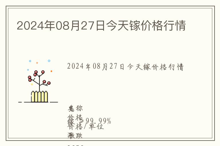 2024年08月27日今天鎵價(jià)格行情