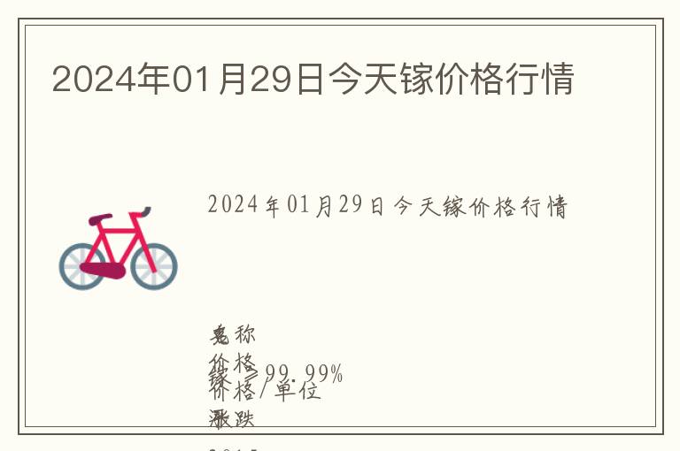 2024年01月29日今天鎵價格行情