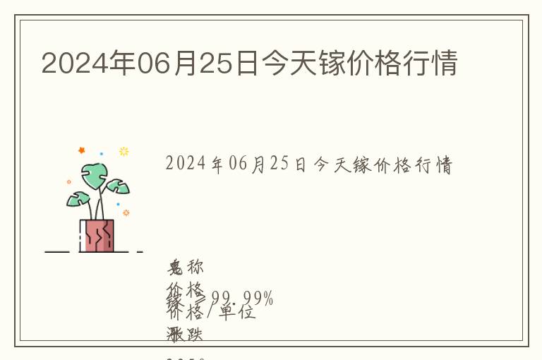 2024年06月25日今天鎵價格行情