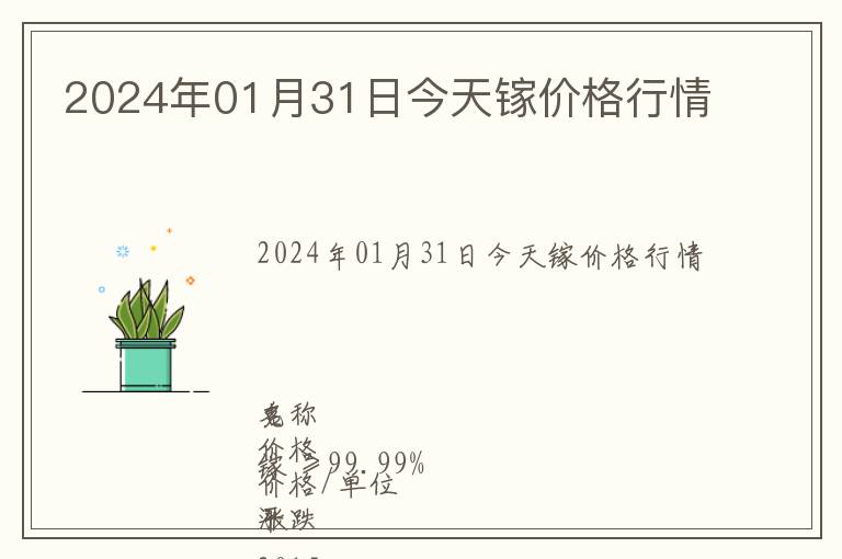2024年01月31日今天鎵價格行情