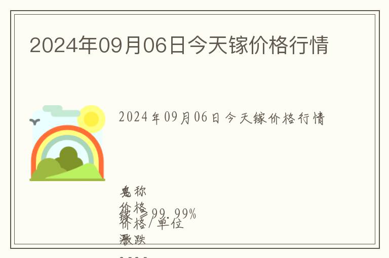 2024年09月06日今天鎵價格行情