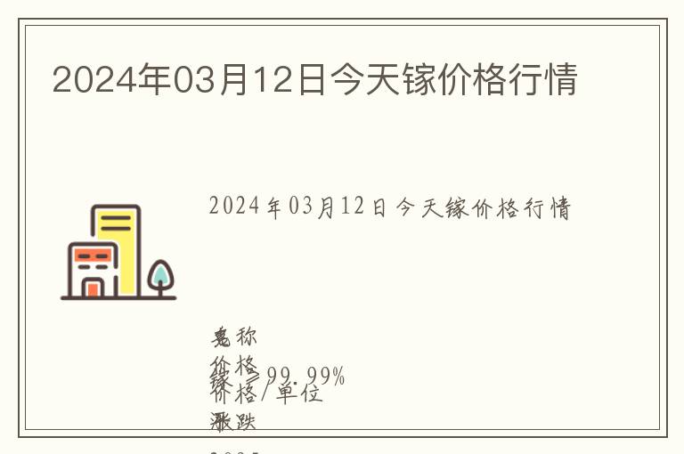 2024年03月12日今天鎵價(jià)格行情