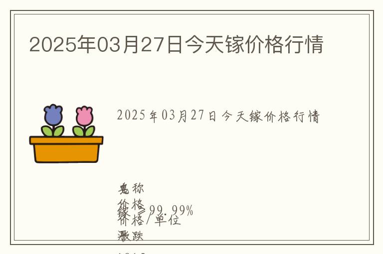 2025年03月27日今天鎵價格行情