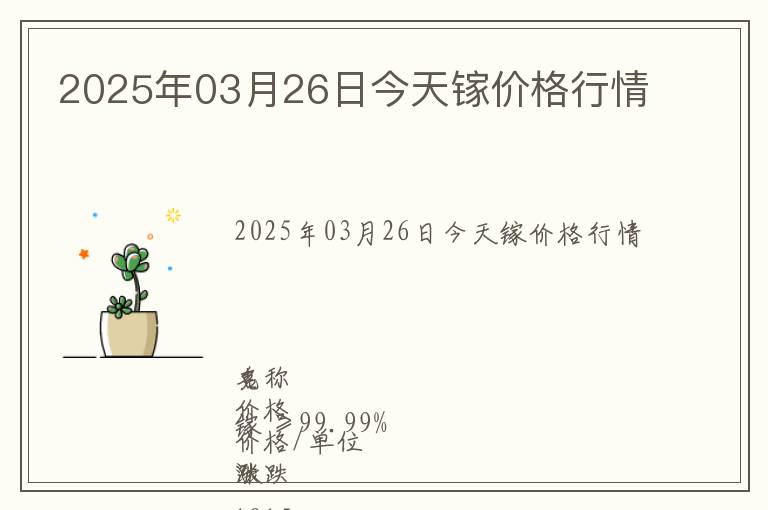2025年03月26日今天鎵價(jià)格行情