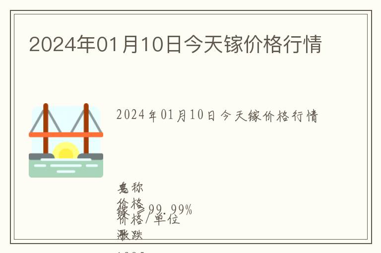 2024年01月10日今天鎵價(jià)格行情
