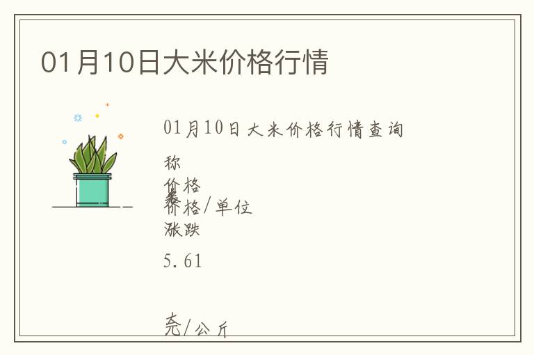 01月10日大米價格行情