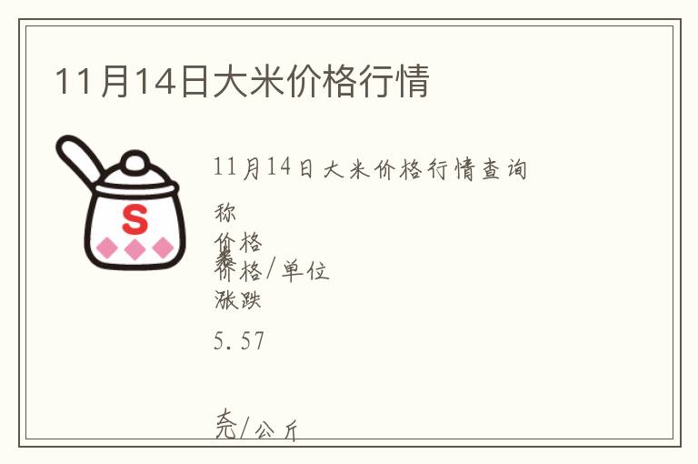 11月14日大米價格行情