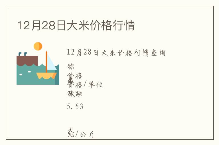12月28日大米價(jià)格行情