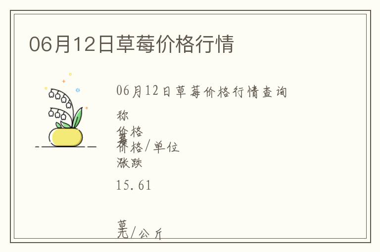 06月12日草莓價格行情