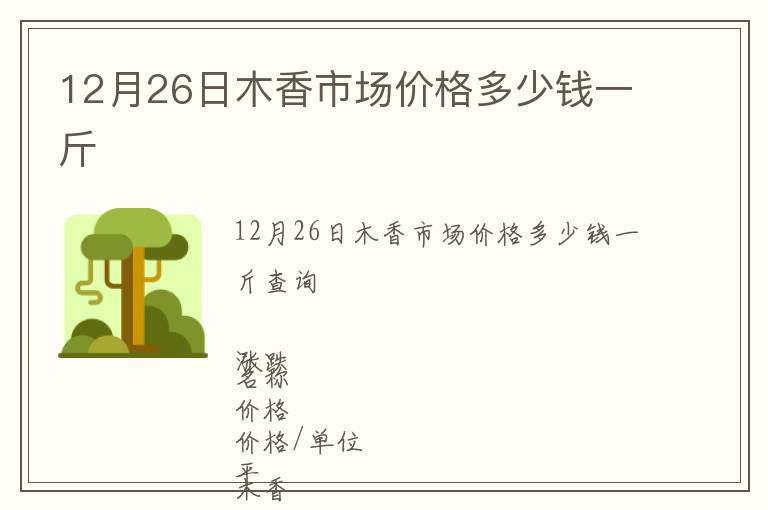 12月26日木香市場(chǎng)價(jià)格多少錢(qián)一斤