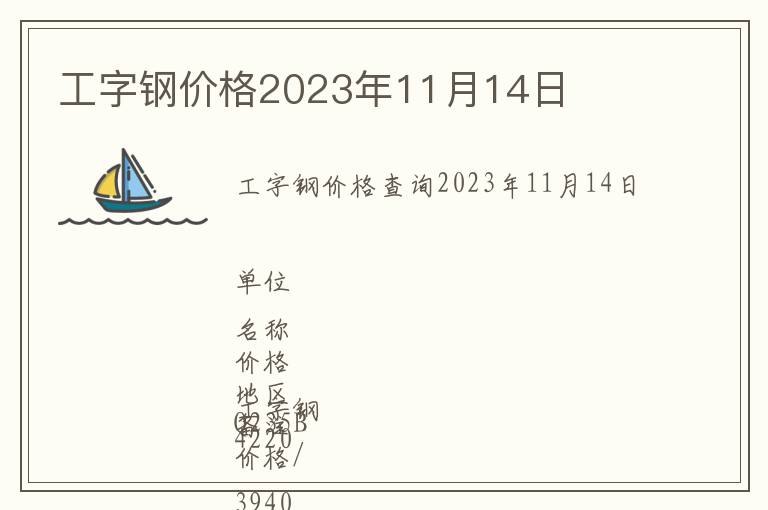 工字鋼價格2023年11月14日