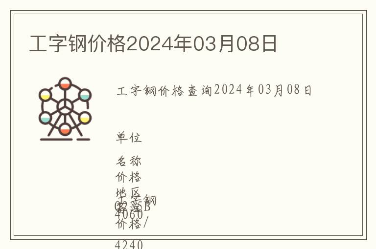 工字鋼價格2024年03月08日