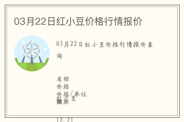 03月22日紅小豆價格行情報價