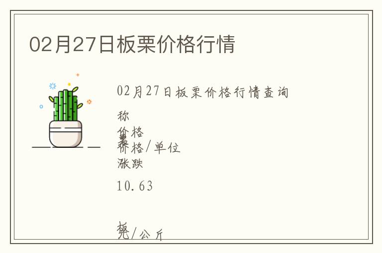 02月27日板栗價(jià)格行情