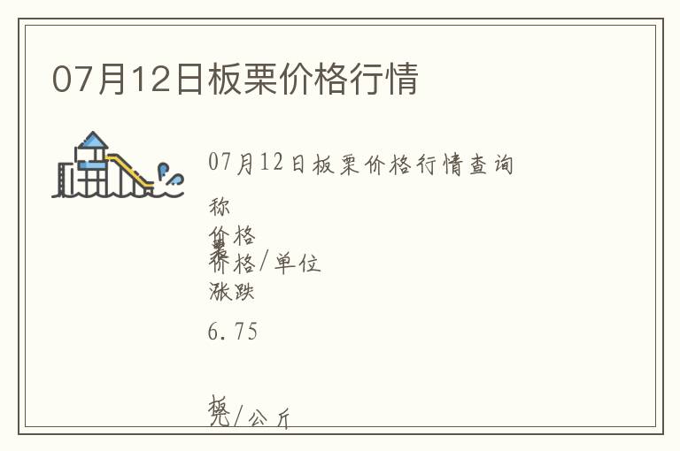 07月12日板栗價格行情