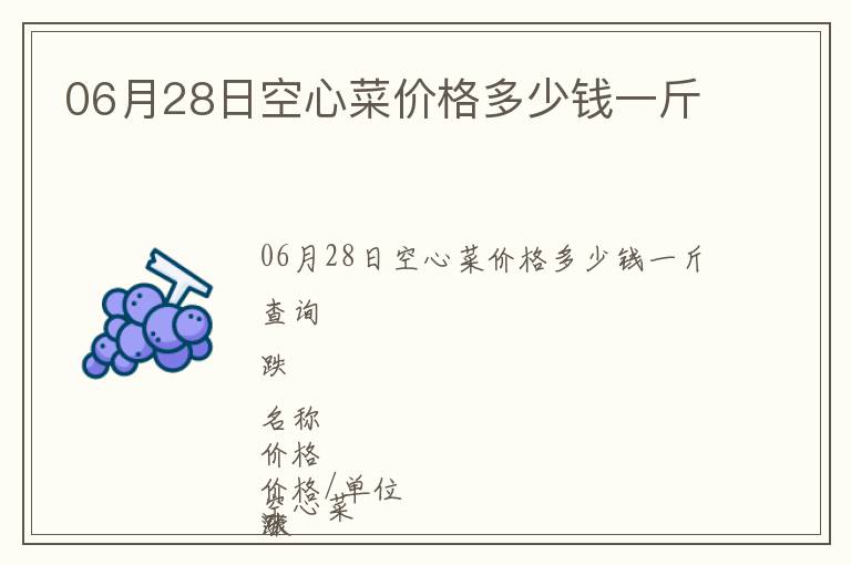 06月28日空心菜價(jià)格多少錢一斤