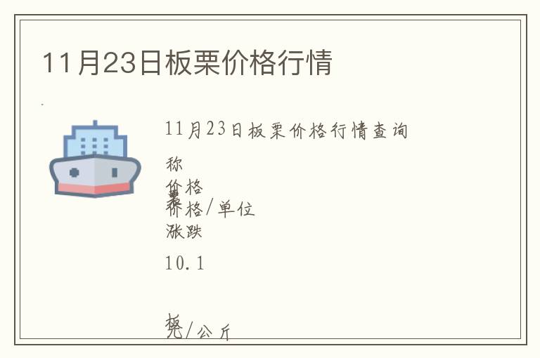 11月23日板栗價(jià)格行情