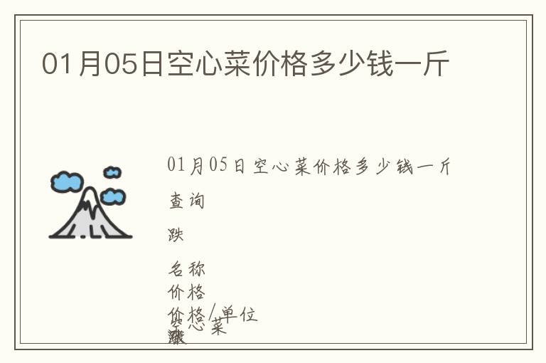 01月05日空心菜價格多少錢一斤