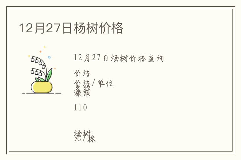 12月27日楊樹價(jià)格