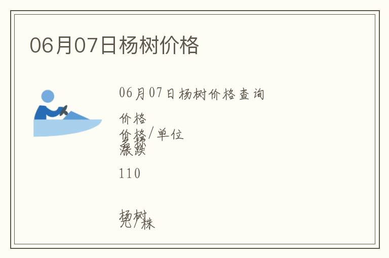 06月07日楊樹價(jià)格