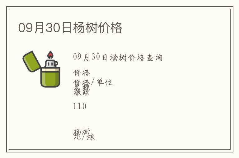 09月30日楊樹價格