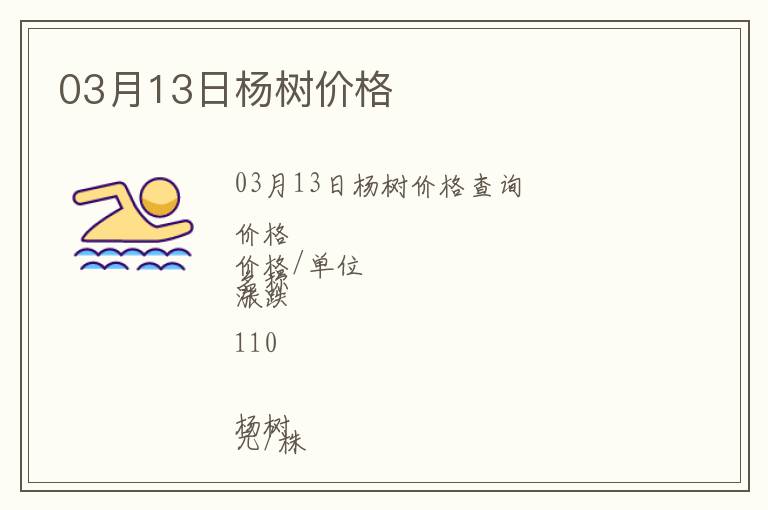 03月13日楊樹價格