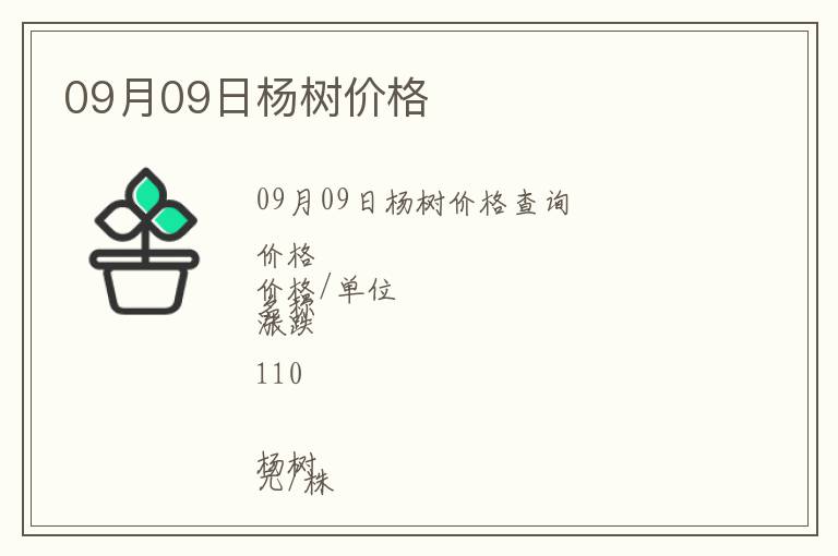 09月09日楊樹價格