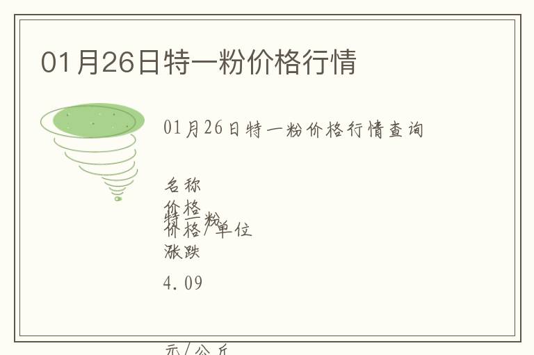 01月26日特一粉價格行情