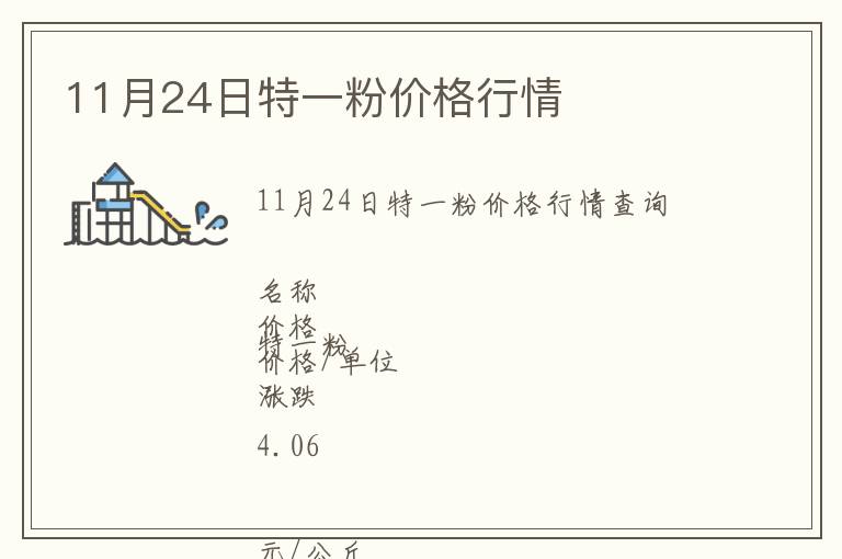 11月24日特一粉價(jià)格行情