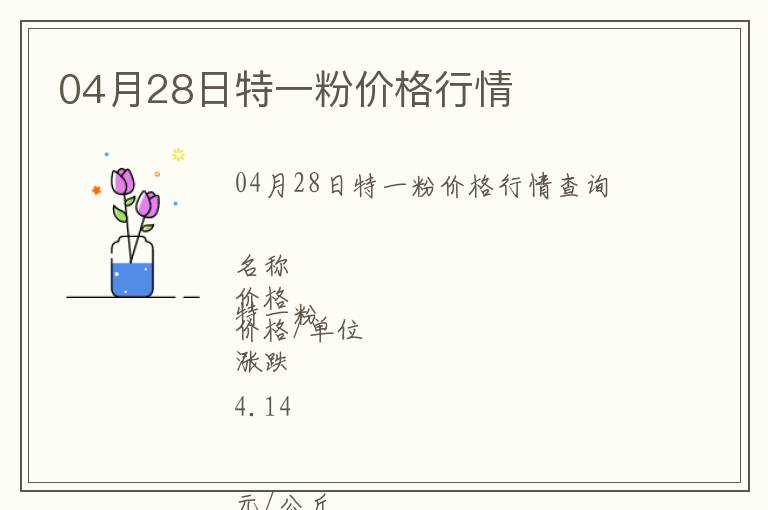 04月28日特一粉價(jià)格行情